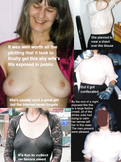 Sharing shy wife Julie with the public.