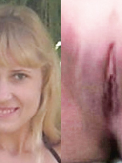 beautiful blonde wife Ksenia face and pussy