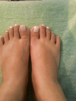 Lucy's tied feet and toes